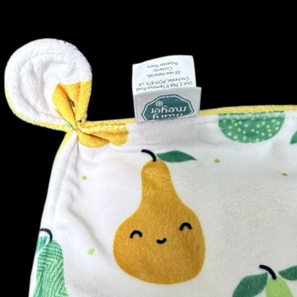 Mary Meyer Sweet Pear Fruit Soothie Lovey Security Blanket‎ 10 x 10 Yellow Lovie
